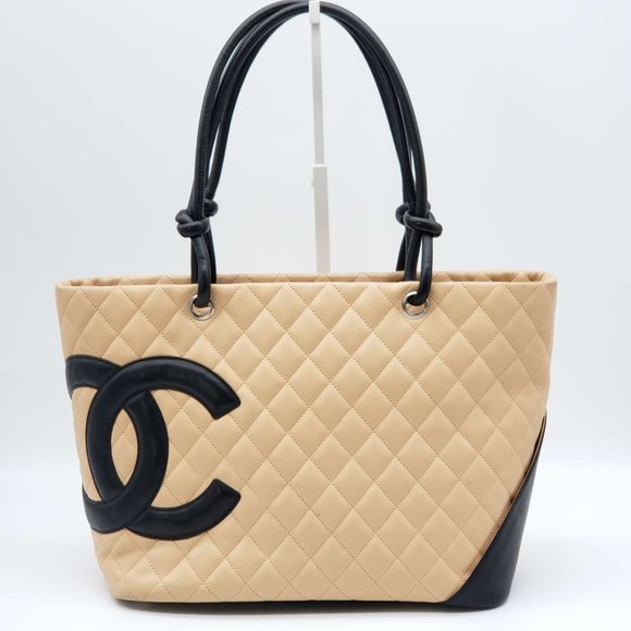 CHANEL Handbags - 100% AUTHENTIC CHANEL CAMBON LINE LEATHER LARGE TOTE BAG